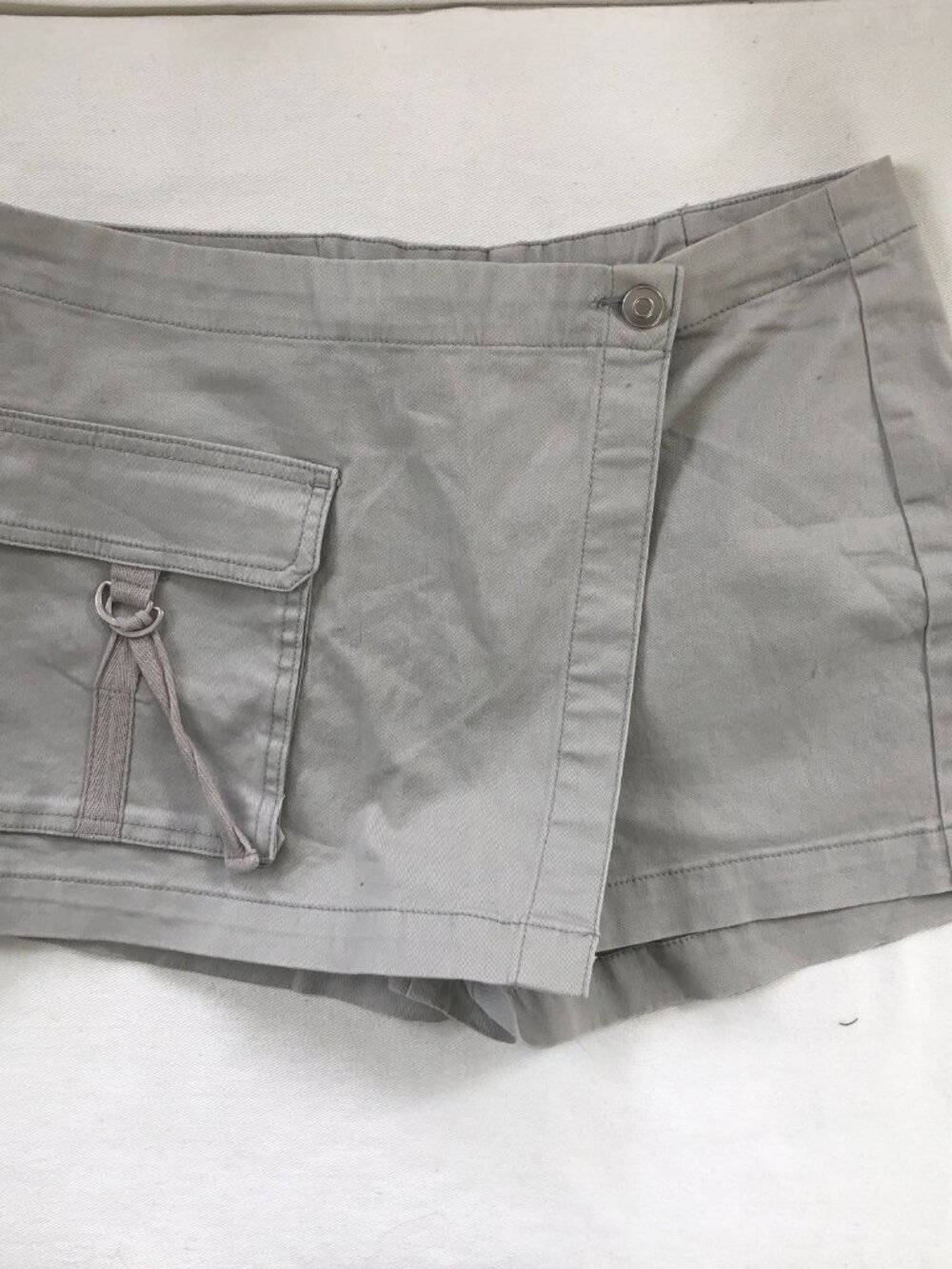 Asymetric Wrap Front Cargo Skort Grey Small Gorpcore - Picture 3 of 7
